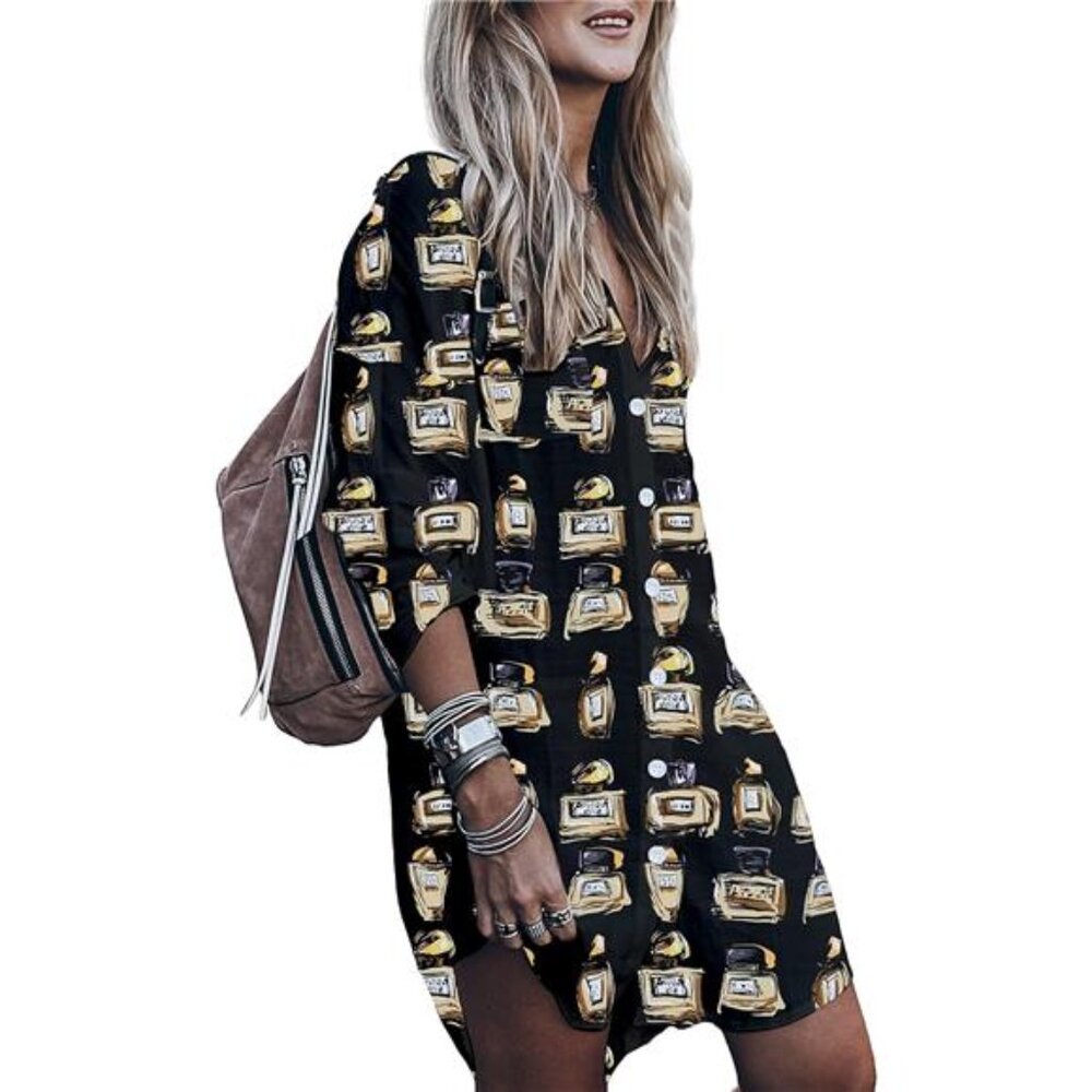 Women’s Silky Button Down Shirt Midi Dress Kimono Bathing Suit Coverups